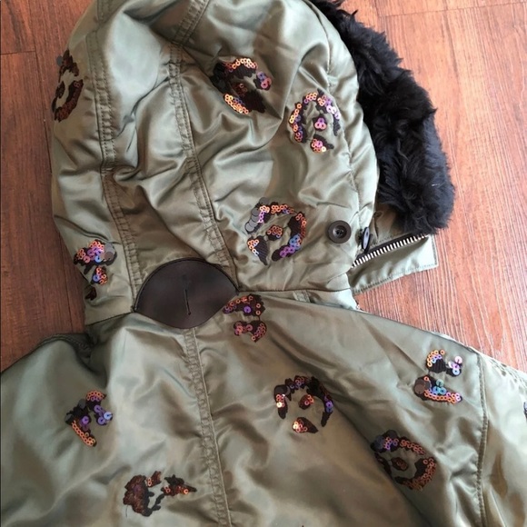 COPY - Coach green sequin Eskimo jacket - Picture 4 of 9